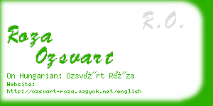 roza ozsvart business card